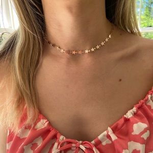 Rose gold star necklace from outerbanks